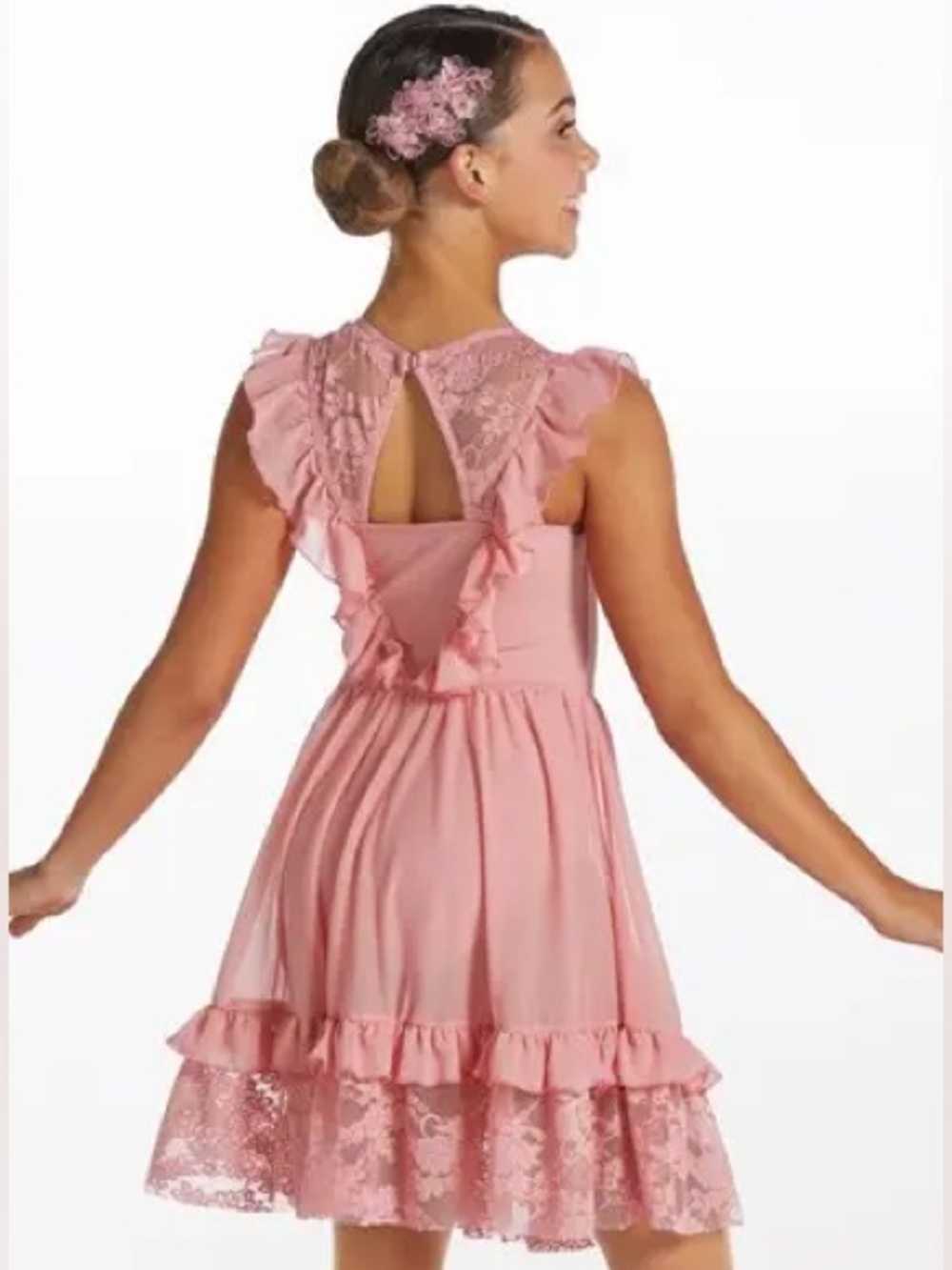 Weissman Style 15819 “You Raise Me Up” Blush Pink Lace Dance Dress Size XL Child